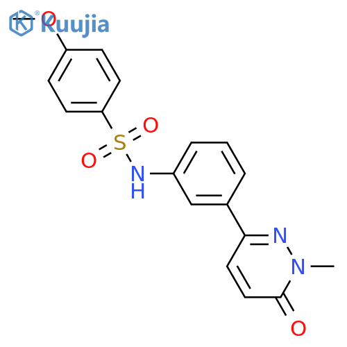 4-methoxy-N-3-(1-methyl-6-oxo-1,6-dihydropyridazin-3-yl)phenylbenzene-1-sulfonamide structure