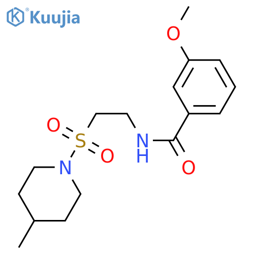3-methoxy-N-{2-(4-methylpiperidin-1-yl)sulfonylethyl}benzamide structure