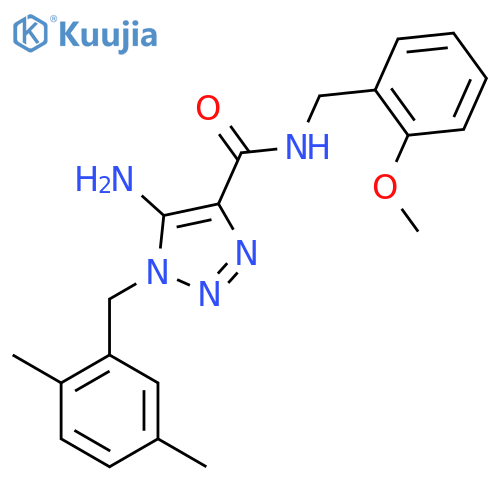 5-amino-1-(2,5-dimethylphenyl)methyl-N-(2-methoxyphenyl)methyl-1H-1,2,3-triazole-4-carboxamide structure