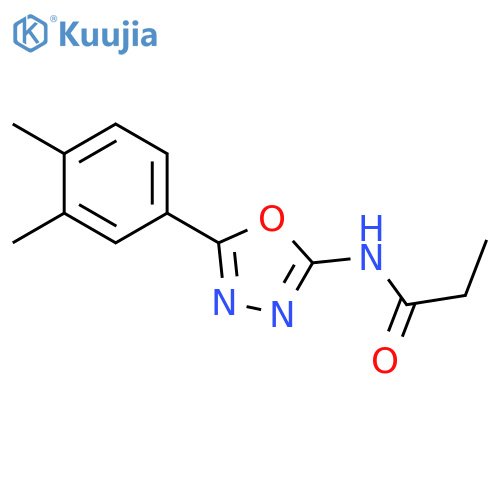 N-5-(3,4-dimethylphenyl)-1,3,4-oxadiazol-2-ylpropanamide structure