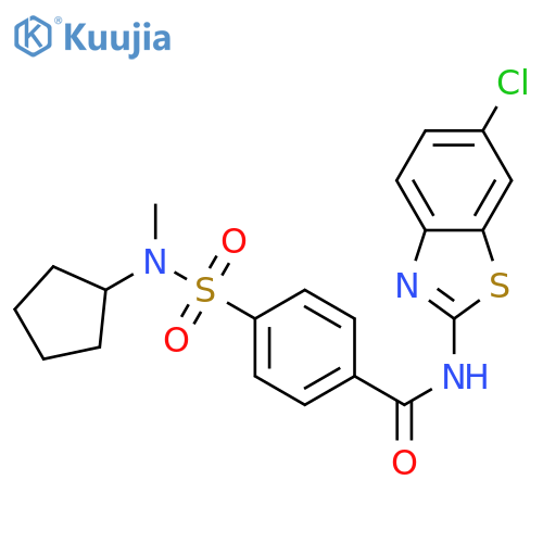 N-(6-chloro-1,3-benzothiazol-2-yl)-4-cyclopentyl(methyl)sulfamoylbenzamide structure