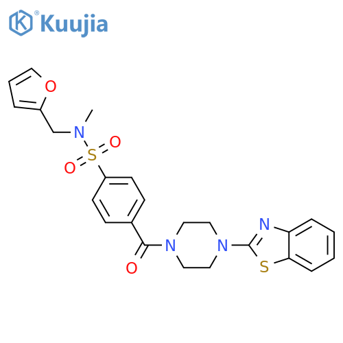 4-4-(1,3-benzothiazol-2-yl)piperazine-1-carbonyl-N-(furan-2-yl)methyl-N-methylbenzene-1-sulfonamide structure