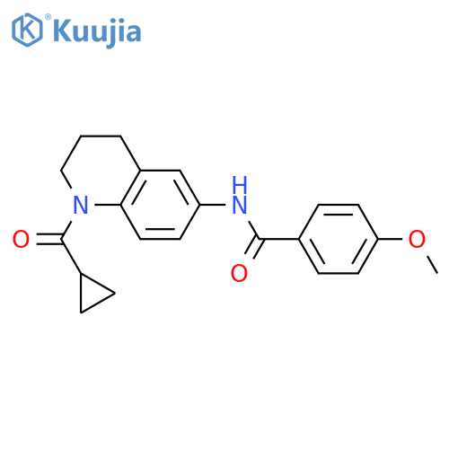 N-(1-cyclopropanecarbonyl-1,2,3,4-tetrahydroquinolin-6-yl)-4-methoxybenzamide structure