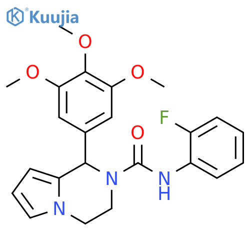 N-(2-fluorophenyl)-1-(3,4,5-trimethoxyphenyl)-1H,2H,3H,4H-pyrrolo1,2-apyrazine-2-carboxamide structure