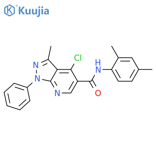 4-chloro-N-(2,4-dimethylphenyl)-3-methyl-1-phenyl-1H-pyrazolo3,4-bpyridine-5-carboxamide structure