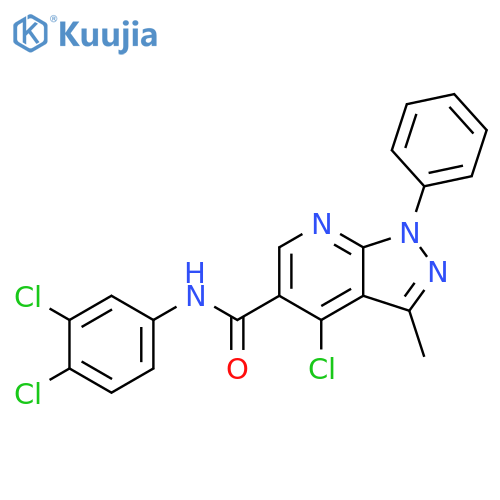 4-chloro-N-(3,4-dichlorophenyl)-3-methyl-1-phenyl-1H-pyrazolo3,4-bpyridine-5-carboxamide structure