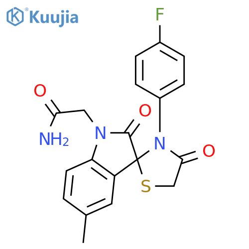 2-3'-(4-fluorophenyl)-5-methyl-2,4'-dioxo-1,2-dihydrospiroindole-3,2'-1,3thiazolidine-1-ylacetamide structure