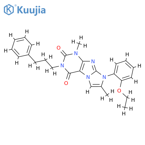 8-(2-ethoxyphenyl)-1,7-dimethyl-3-(3-phenylpropyl)-1H,2H,3H,4H,8H-imidazo1,2-gpurine-2,4-dione structure