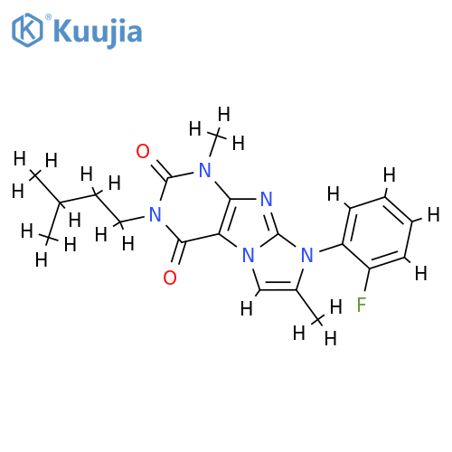 8-(2-fluorophenyl)-1,7-dimethyl-3-(3-methylbutyl)-1H,2H,3H,4H,8H-imidazo1,2-gpurine-2,4-dione structure