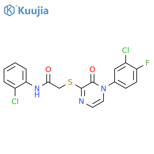 2-{4-(3-chloro-4-fluorophenyl)-3-oxo-3,4-dihydropyrazin-2-ylsulfanyl}-N-(2-chlorophenyl)acetamide structure