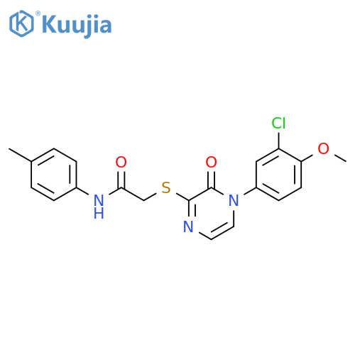 2-{4-(3-chloro-4-methoxyphenyl)-3-oxo-3,4-dihydropyrazin-2-ylsulfanyl}-N-(4-methylphenyl)acetamide structure