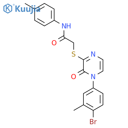 2-{4-(4-bromo-3-methylphenyl)-3-oxo-3,4-dihydropyrazin-2-ylsulfanyl}-N-(4-methylphenyl)acetamide structure
