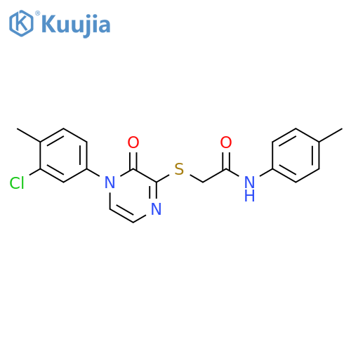 2-{4-(3-chloro-4-methylphenyl)-3-oxo-3,4-dihydropyrazin-2-ylsulfanyl}-N-(4-methylphenyl)acetamide structure
