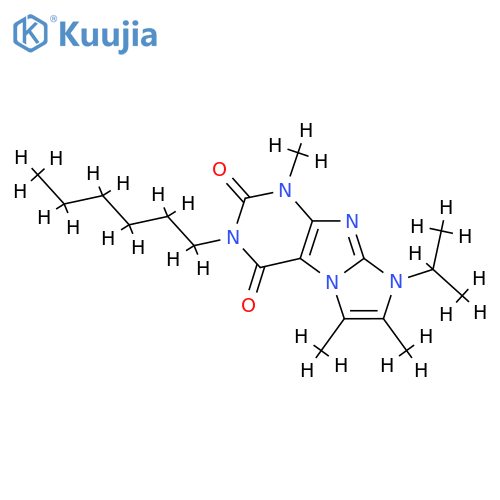 3-hexyl-1,6,7-trimethyl-8-(propan-2-yl)-1H,2H,3H,4H,8H-imidazo1,2-gpurine-2,4-dione structure