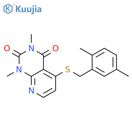 5-{(2,5-dimethylphenyl)methylsulfanyl}-1,3-dimethyl-1H,2H,3H,4H-pyrido2,3-dpyrimidine-2,4-dione structure