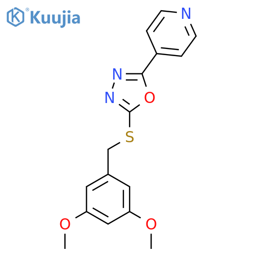 4-(5-{(3,5-dimethoxyphenyl)methylsulfanyl}-1,3,4-oxadiazol-2-yl)pyridine structure