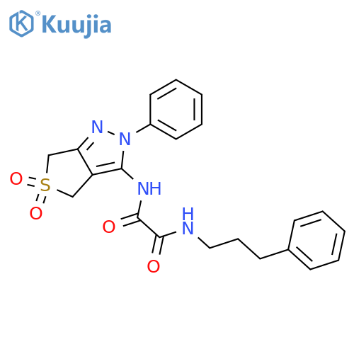 N-{5,5-dioxo-2-phenyl-2H,4H,6H-5lambda6-thieno3,4-cpyrazol-3-yl}-N'-(3-phenylpropyl)ethanediamide structure