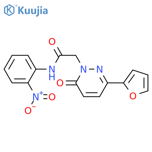 2-3-(furan-2-yl)-6-oxo-1,6-dihydropyridazin-1-yl-N-(2-nitrophenyl)acetamide structure