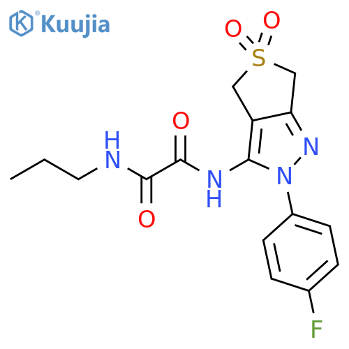 N'-2-(4-fluorophenyl)-5,5-dioxo-2H,4H,6H-5lambda6-thieno3,4-cpyrazol-3-yl-N-propylethanediamide structure