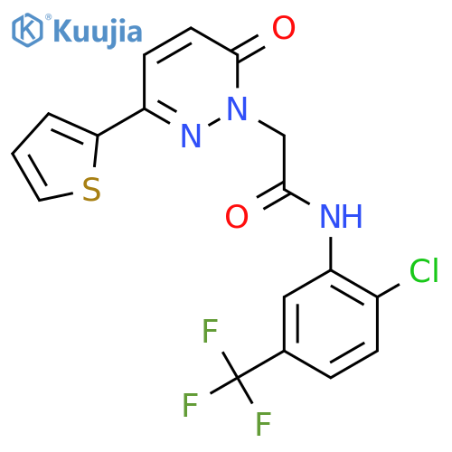 N-2-chloro-5-(trifluoromethyl)phenyl-2-6-oxo-3-(thiophen-2-yl)-1,6-dihydropyridazin-1-ylacetamide structure