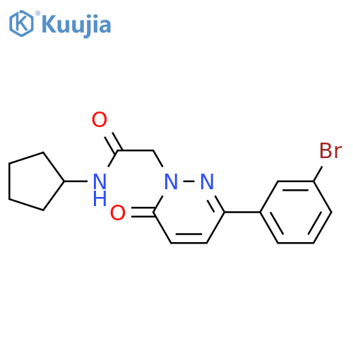 2-3-(3-bromophenyl)-6-oxo-1,6-dihydropyridazin-1-yl-N-cyclopentylacetamide structure