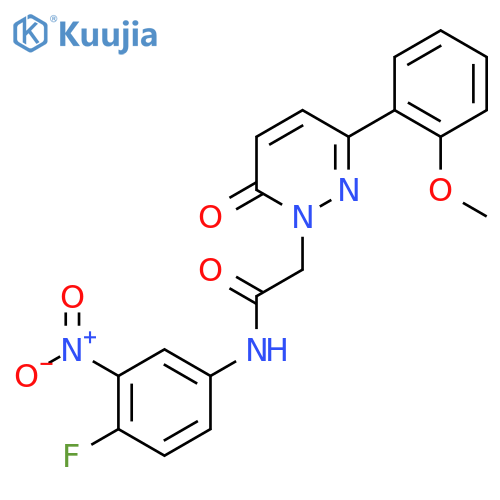 N-(4-fluoro-3-nitrophenyl)-2-3-(2-methoxyphenyl)-6-oxo-1,6-dihydropyridazin-1-ylacetamide structure
