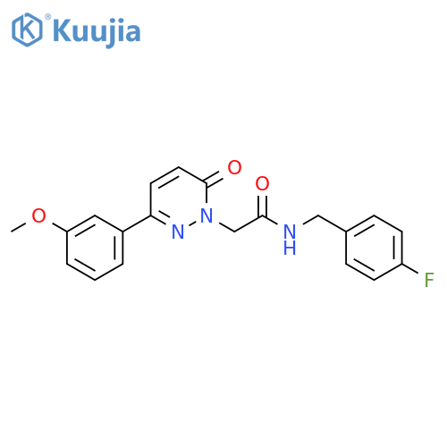 N-(4-fluorophenyl)methyl-2-3-(3-methoxyphenyl)-6-oxo-1,6-dihydropyridazin-1-ylacetamide structure