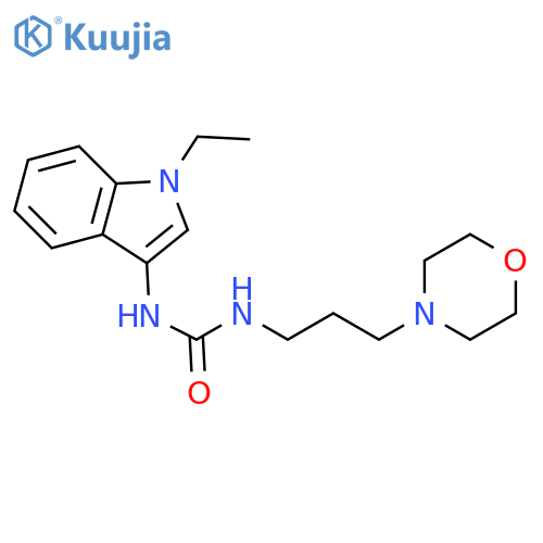 3-(1-ethyl-1H-indol-3-yl)-1-3-(morpholin-4-yl)propylurea structure