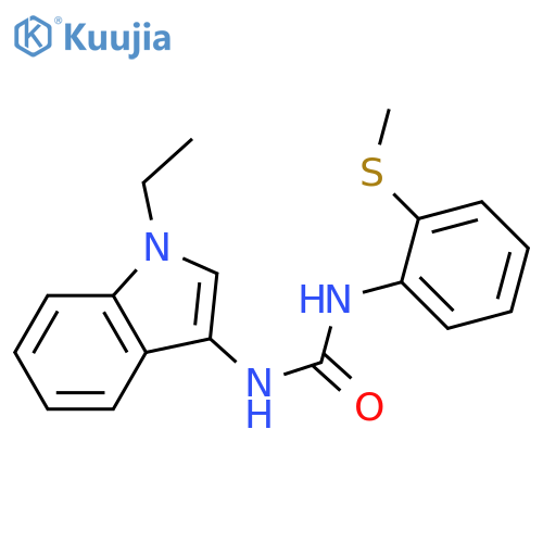 3-(1-ethyl-1H-indol-3-yl)-1-2-(methylsulfanyl)phenylurea structure