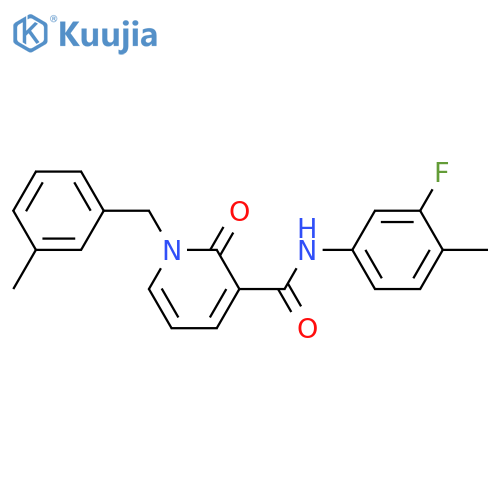 N-(3-fluoro-4-methylphenyl)-1-(3-methylphenyl)methyl-2-oxo-1,2-dihydropyridine-3-carboxamide structure