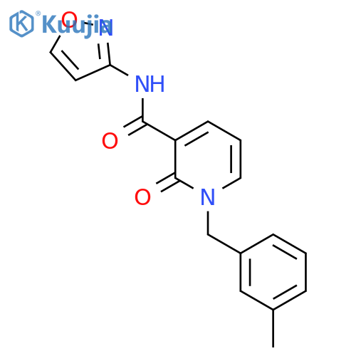 1-(3-methylphenyl)methyl-N-(1,2-oxazol-3-yl)-2-oxo-1,2-dihydropyridine-3-carboxamide structure