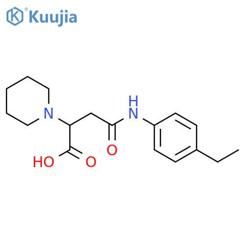 3-(4-ethylphenyl)carbamoyl-2-(piperidin-1-yl)propanoic acid structure
