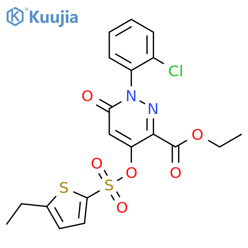 ethyl 1-(2-chlorophenyl)-4-{(5-ethylthiophen-2-yl)sulfonyloxy}-6-oxo-1,6-dihydropyridazine-3-carboxylate structure