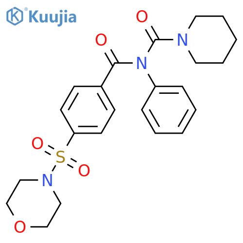 N-4-(morpholine-4-sulfonyl)benzoyl-N-phenylpiperidine-1-carboxamide structure