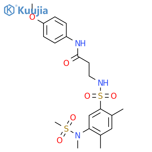 3-2,4-dimethyl-5-(N-methylmethanesulfonamido)benzenesulfonamido-N-(4-methoxyphenyl)propanamide structure