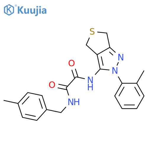 N-2-(2-methylphenyl)-2H,4H,6H-thieno3,4-cpyrazol-3-yl-N'-(4-methylphenyl)methylethanediamide structure