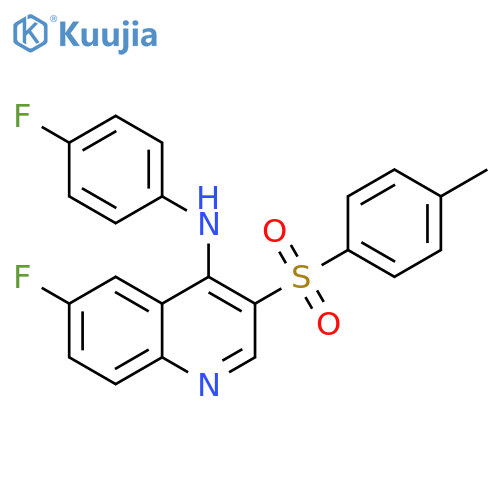 6-fluoro-N-(4-fluorophenyl)-3-(4-methylbenzenesulfonyl)quinolin-4-amine structure