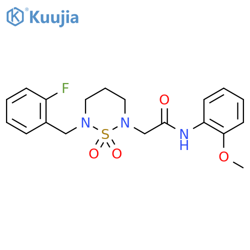 2-[6-(2-fluorobenzyl)-1,1-dioxido-1,2,6-thiadiazinan-2-yl]-N-(2-methoxyphenyl)acetamide structure
