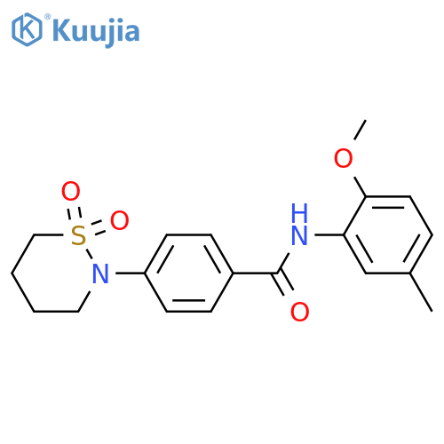 4-(1,1-dioxo-1lambda6,2-thiazinan-2-yl)-N-(2-methoxy-5-methylphenyl)benzamide structure