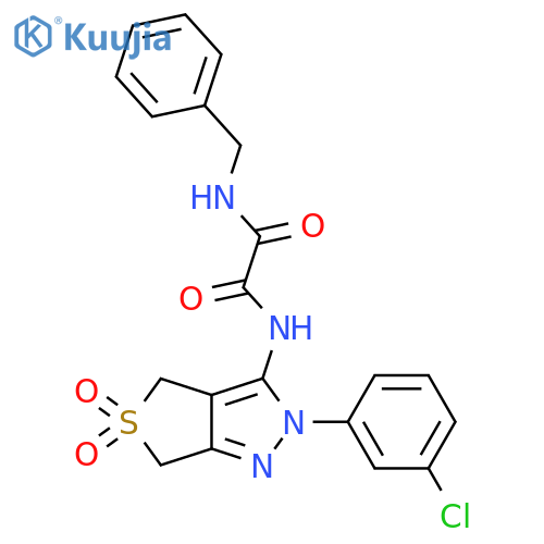 N'-benzyl-N-2-(3-chlorophenyl)-5,5-dioxo-2H,4H,6H-5lambda6-thieno3,4-cpyrazol-3-ylethanediamide structure