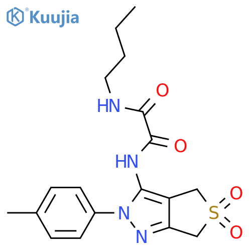 N-butyl-N'-2-(4-methylphenyl)-5,5-dioxo-2H,4H,6H-5lambda6-thieno3,4-cpyrazol-3-ylethanediamide structure