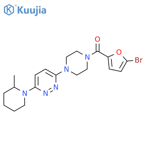 3-4-(5-bromofuran-2-carbonyl)piperazin-1-yl-6-(2-methylpiperidin-1-yl)pyridazine structure