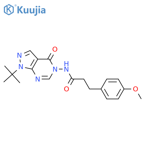 N-{1-tert-butyl-4-oxo-1H,4H,5H-pyrazolo3,4-dpyrimidin-5-yl}-3-(4-methoxyphenyl)propanamide structure