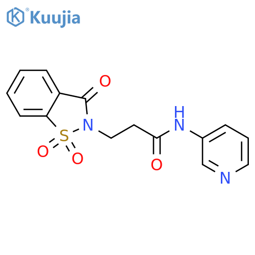 N-(pyridin-3-yl)-3-(1,1,3-trioxo-2,3-dihydro-1lambda6,2-benzothiazol-2-yl)propanamide structure