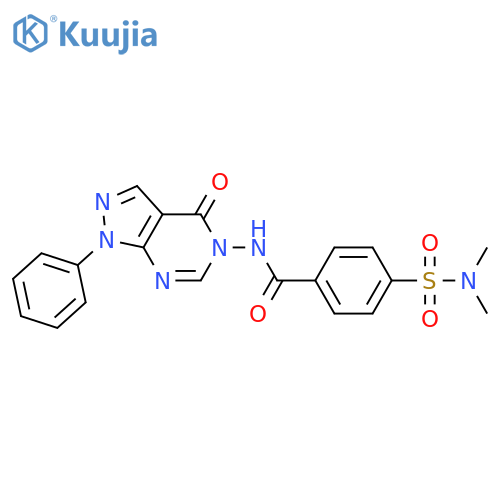 4-(dimethylsulfamoyl)-N-{4-oxo-1-phenyl-1H,4H,5H-pyrazolo3,4-dpyrimidin-5-yl}benzamide structure