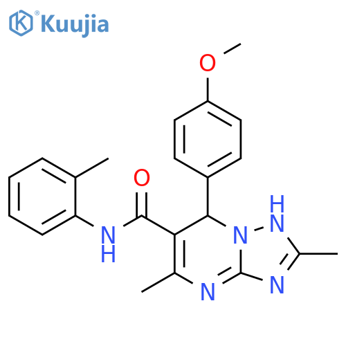 7-(4-methoxyphenyl)-2,5-dimethyl-N-(2-methylphenyl)-4H,7H-1,2,4triazolo1,5-apyrimidine-6-carboxamide structure