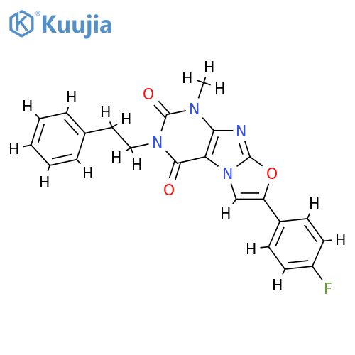 7-(4-fluorophenyl)-1-methyl-3-(2-phenylethyl)-1H,2H,3H,4H-1,3oxazolo3,2-gpurine-2,4-dione structure