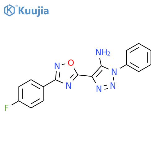 4-3-(4-fluorophenyl)-1,2,4-oxadiazol-5-yl-1-phenyl-1H-1,2,3-triazol-5-amine structure