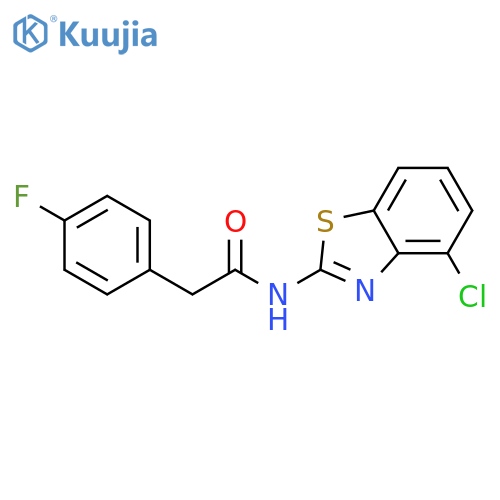 N-(4-chloro-1,3-benzothiazol-2-yl)-2-(4-fluorophenyl)acetamide structure