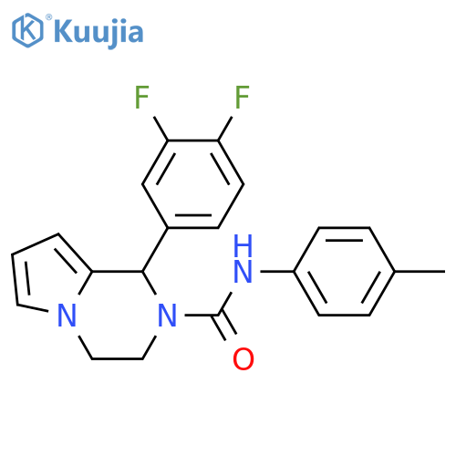 1-(3,4-difluorophenyl)-N-(4-methylphenyl)-1H,2H,3H,4H-pyrrolo1,2-apyrazine-2-carboxamide structure